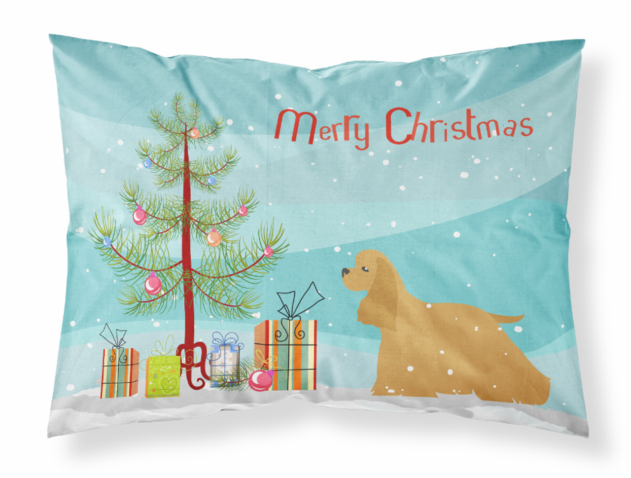 Merry Christmas Tree With Dog Fabric Standard Pillowcase - S000213B001695P072002V000