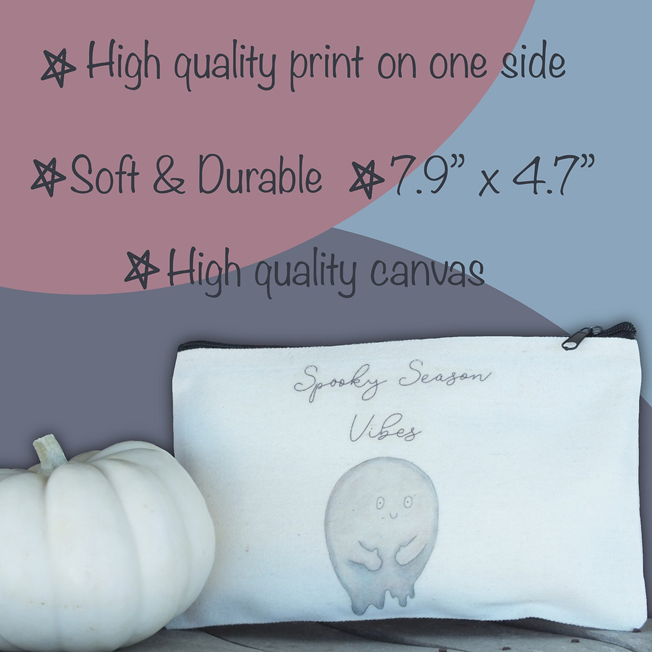 Distressed Ghost Zipper Pouch