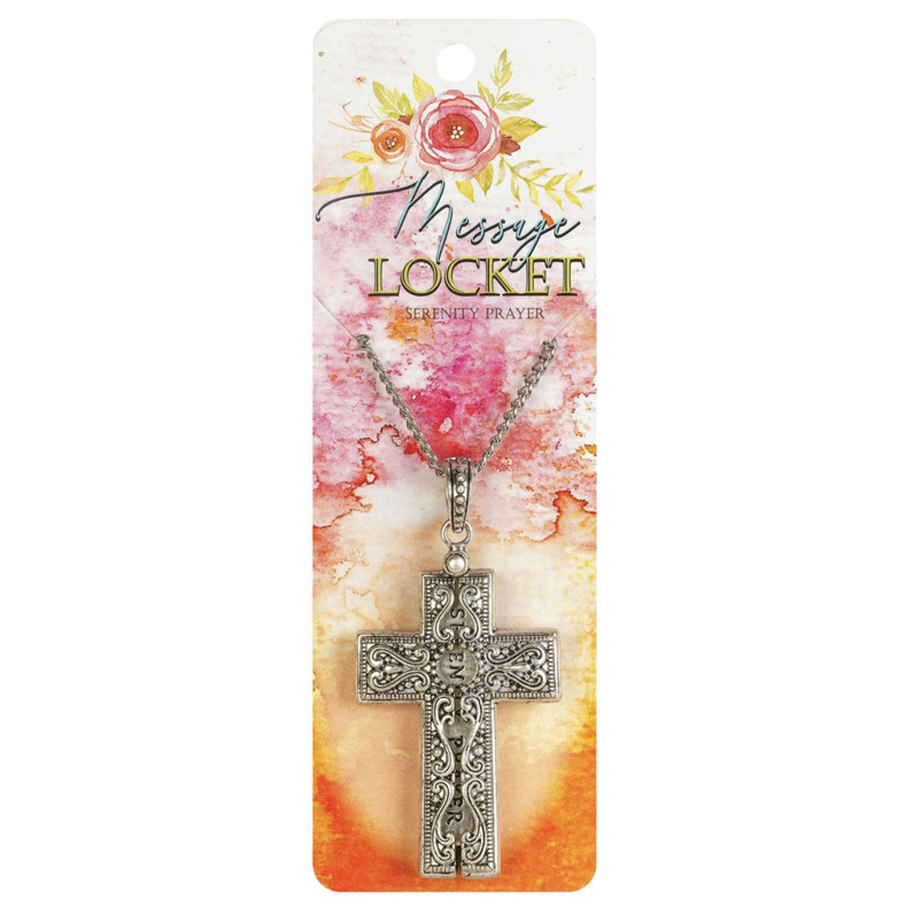 Serenity Prayer Cross Message Locket