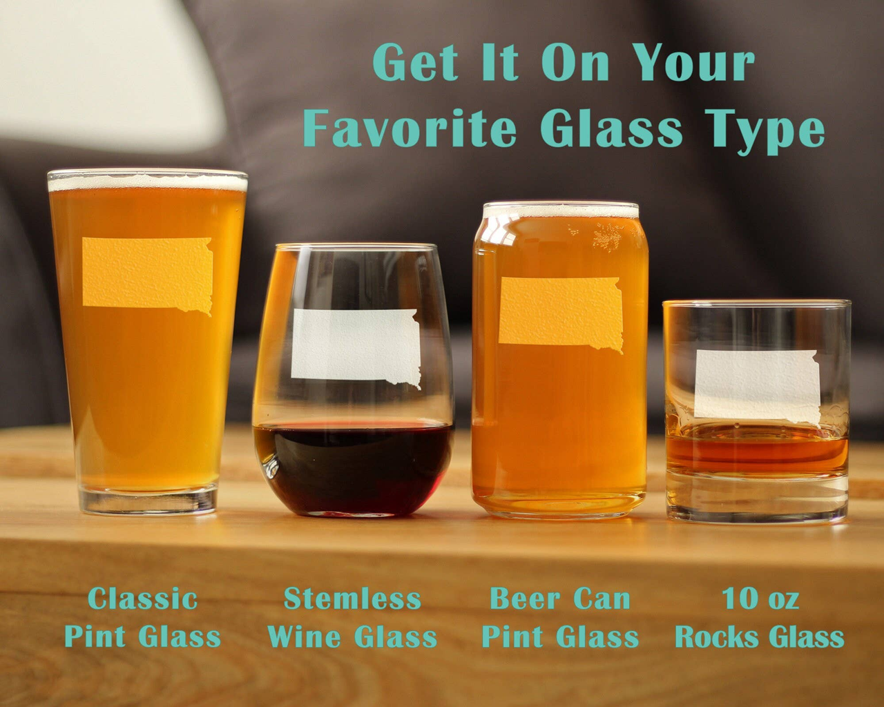 South Dakota Whiskey Rocks Glass - South Dakotans Gifts
