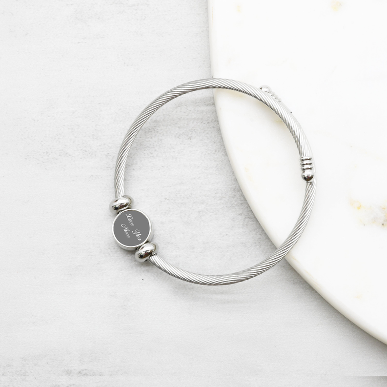 7.75 Inch Grey Interchangeable Reverisble Inspirational Bracelets - PinkBox3-651