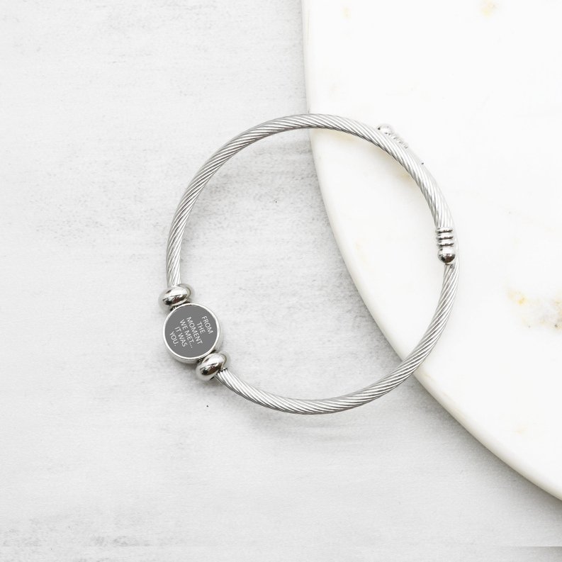 7.75 Inch Grey Interchangeable Reverisble Inspirational Bracelets - PinkBox3-638