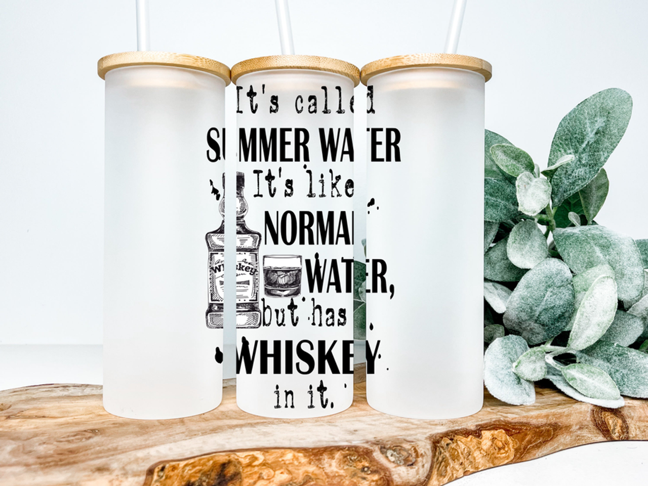 Summer Water Whiskey Frosted Glass Tumbler