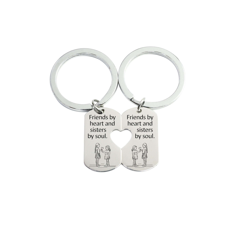 Solid Stainless Steel Heart Cutout Inspirational Keychain Set By Pink Box - PinkBox-25-6372