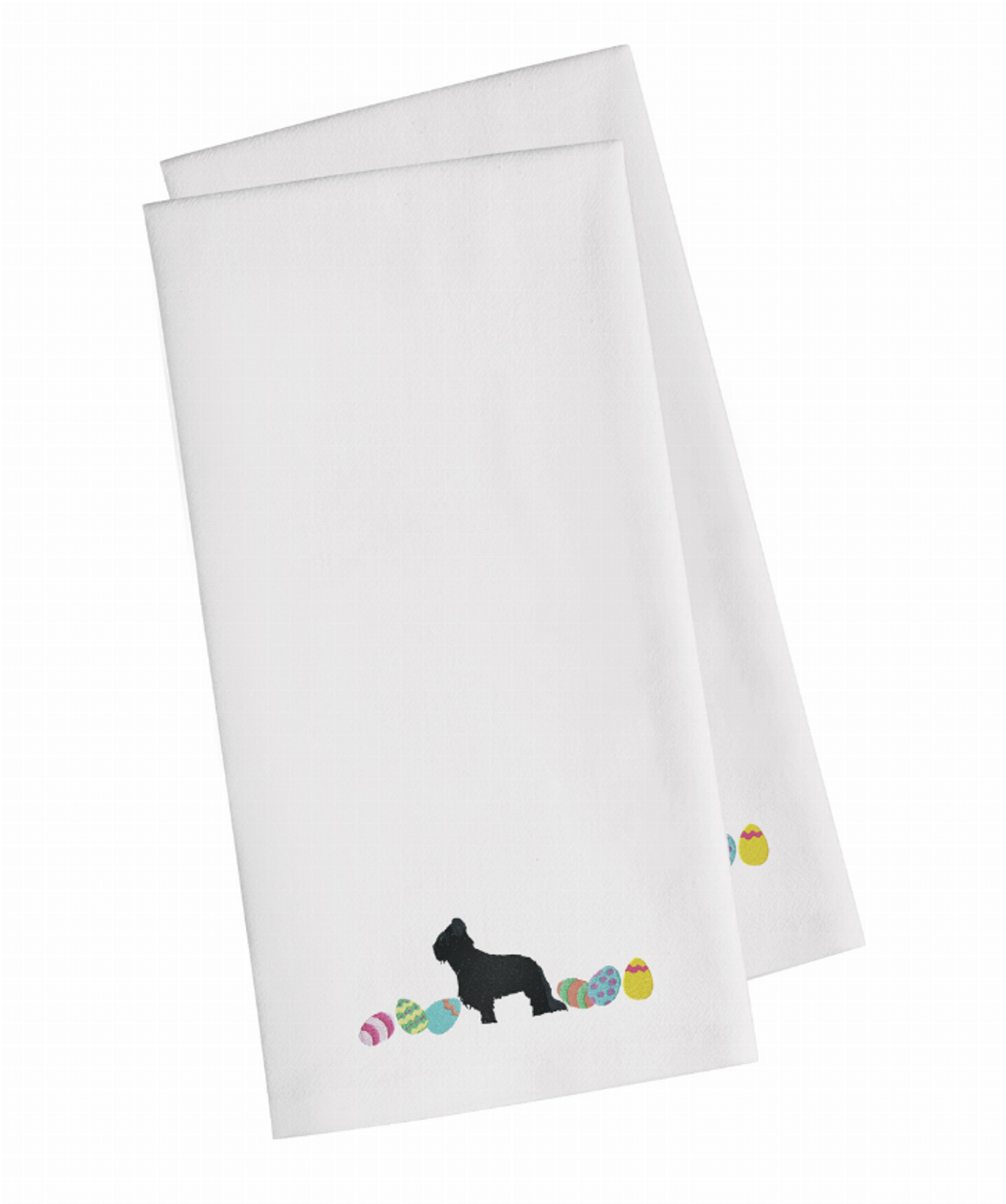 Easter Dog Design Embroidered Kitchen Towel Set of 2