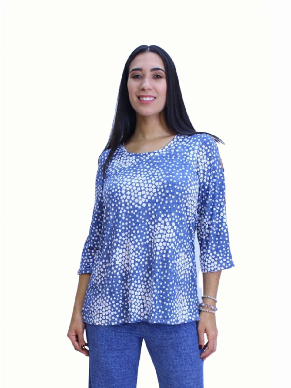 Top With 3 Key Hole Details On The Sleeves - S001372B002006P000158V077