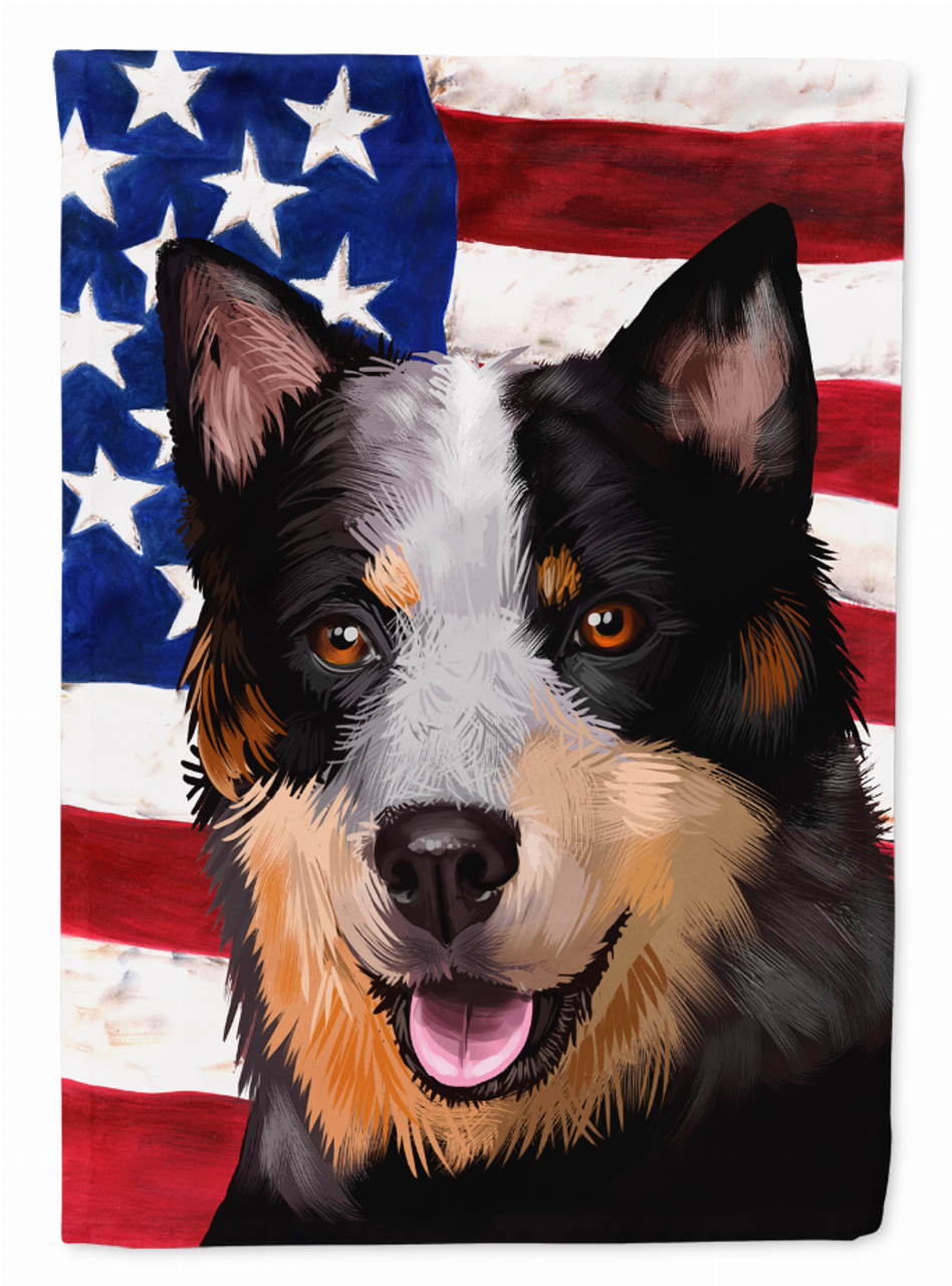 American Flag with Dog Artwork Flag Canvas House Size - S000213B001695P013757V017