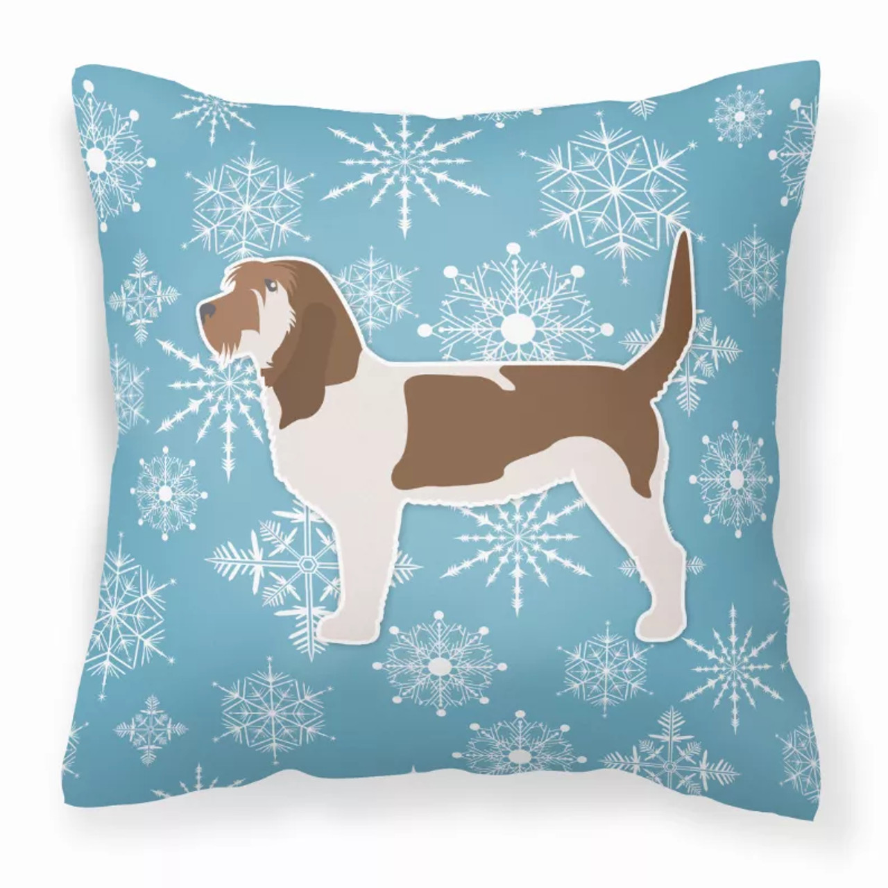 Winter Snowflake With Dog Fabric Decorative Pillow - S000213B001695P073816V000