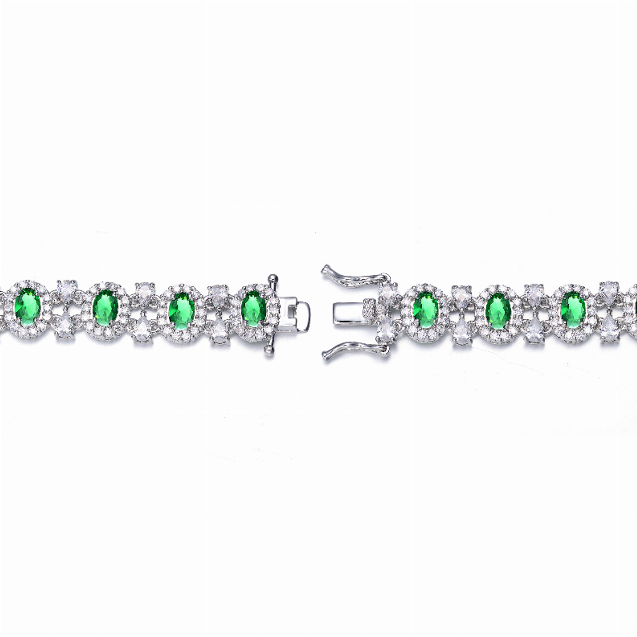 Collette Z Emerald and Clear Cubic Zirconia 'Bling' Bracelet Collette Z Emerald and Clear Cubic Zirconia 'Bling' Bracelet
