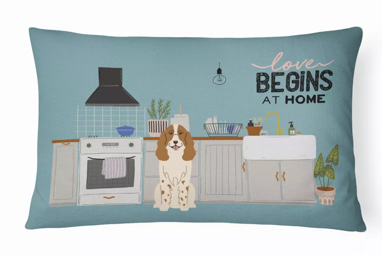 Dog Kitchen Scene Art Canvas Fabric Decorative Pillow - S000213B001695P020378V000