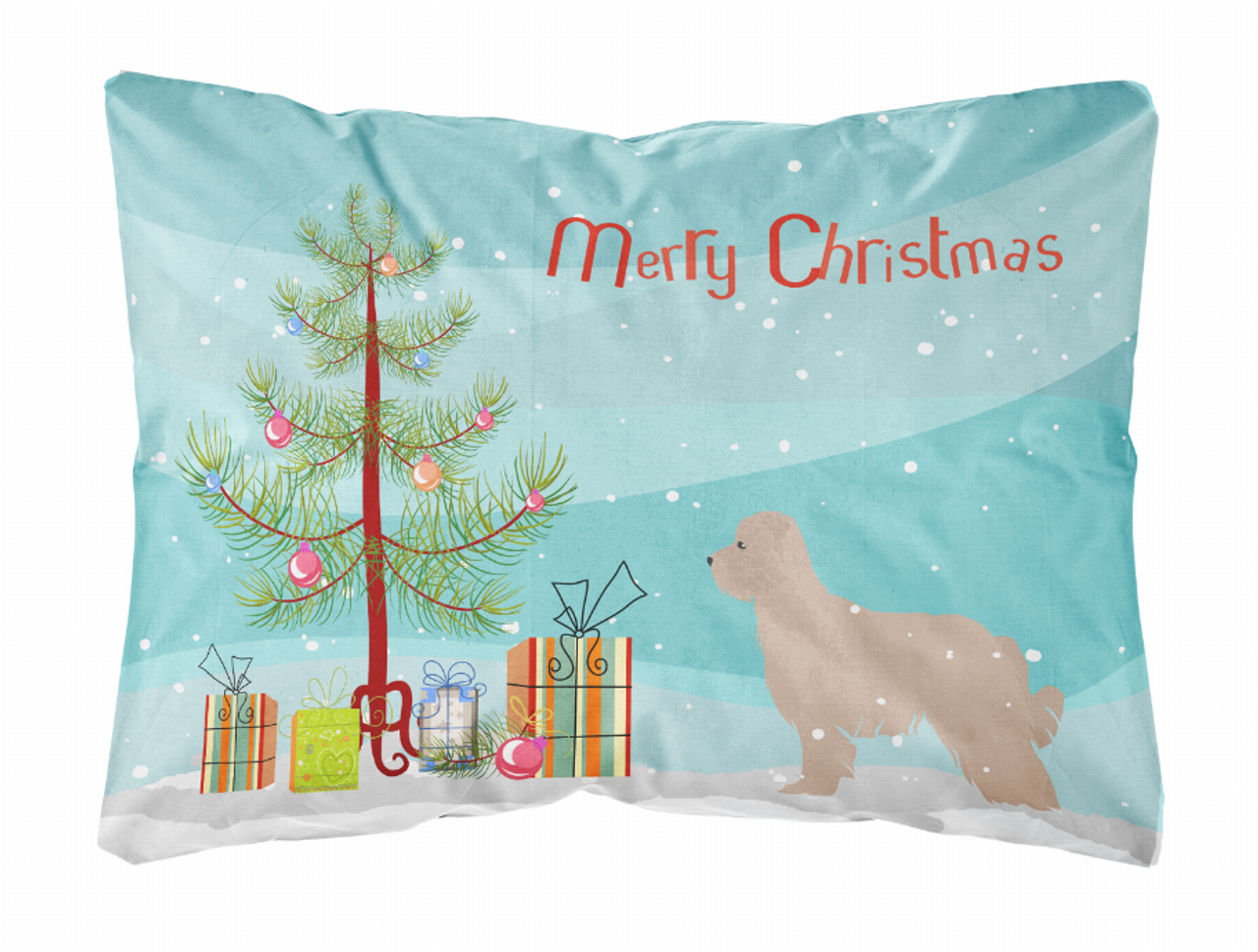 Christmas Tree Dog Art Canvas Fabric Decorative Pillow Style 2 - BB2936PW1216