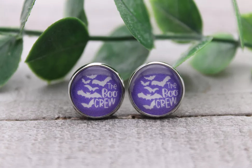 The Boo Crew || Glass Stud Earrings || Hypoallergenic
