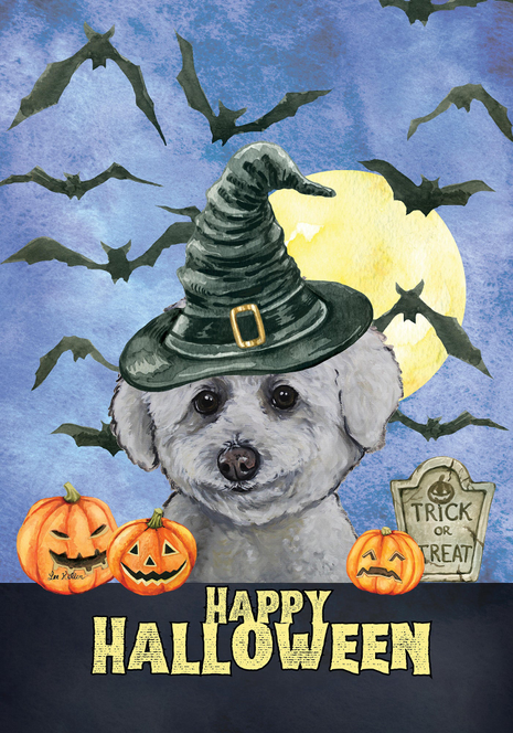 Bichon Frise - Hippie Hound Studio Best of Breed Halloween House and Garden Flag