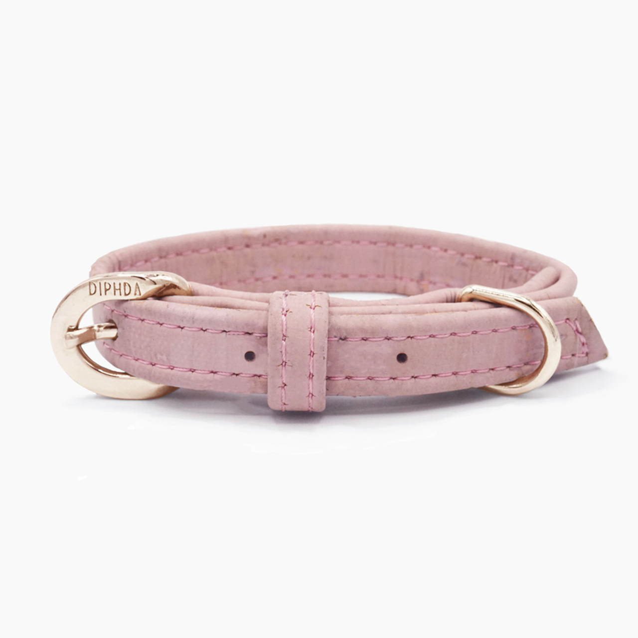Rose Pink Cork Leather Collar - DIPHDA256