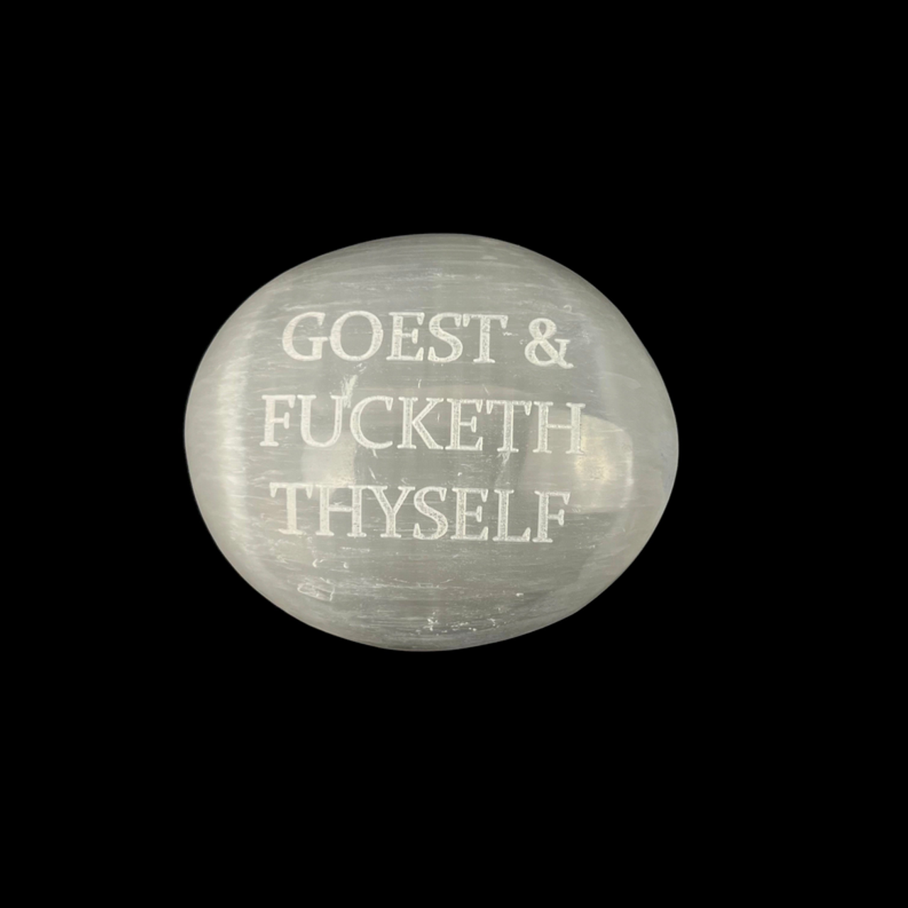 Humorous Selenite Palm Stones | Singles | (6-7cm)