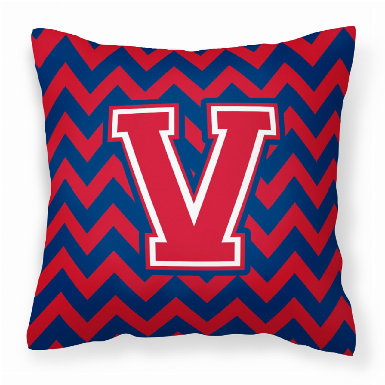 Monogram Letter Chevron Fabric Decorative Pillow - CJ1054-VPW1414