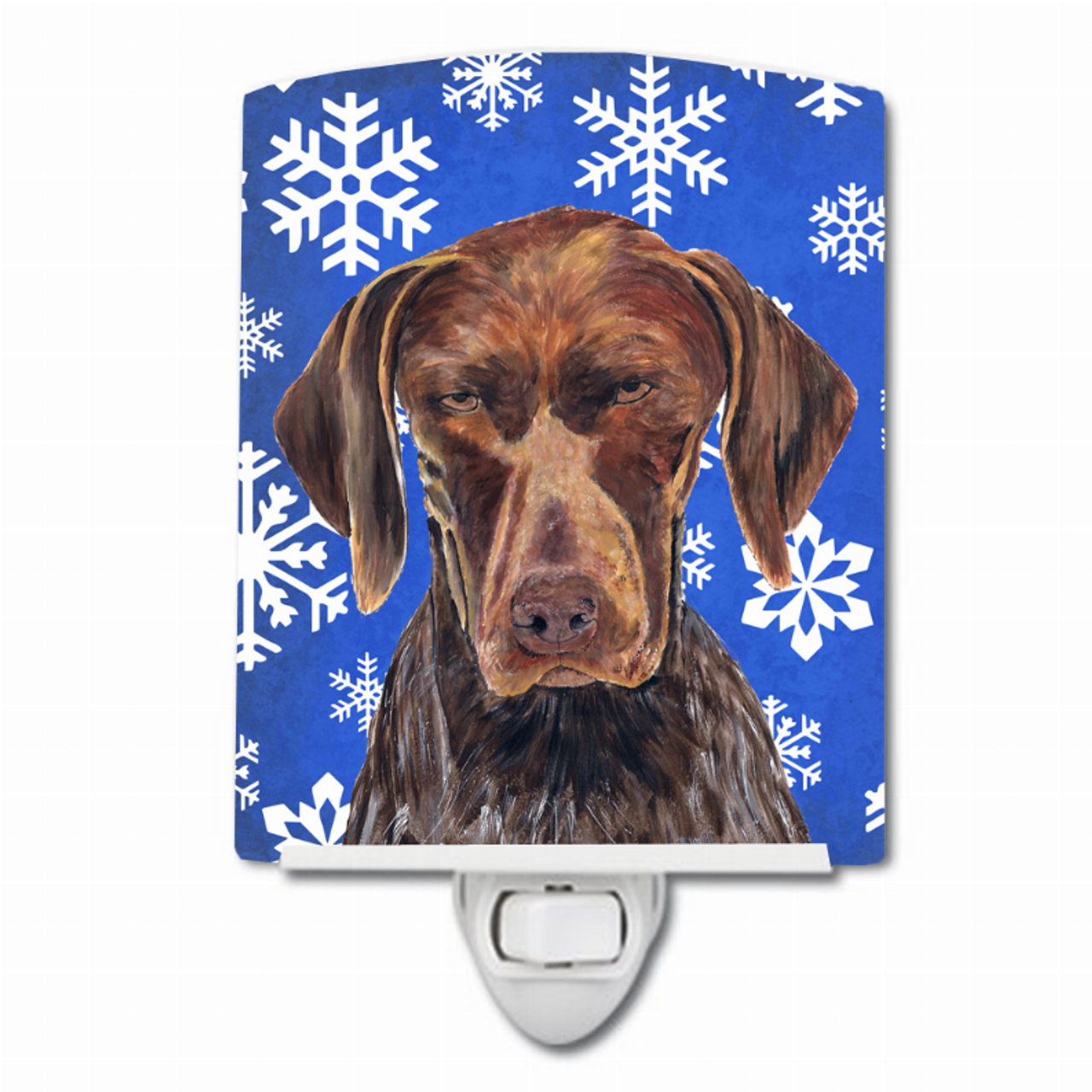 Snowflakes Holiday Dog Art Ceramic Night Light - SC9395CNL