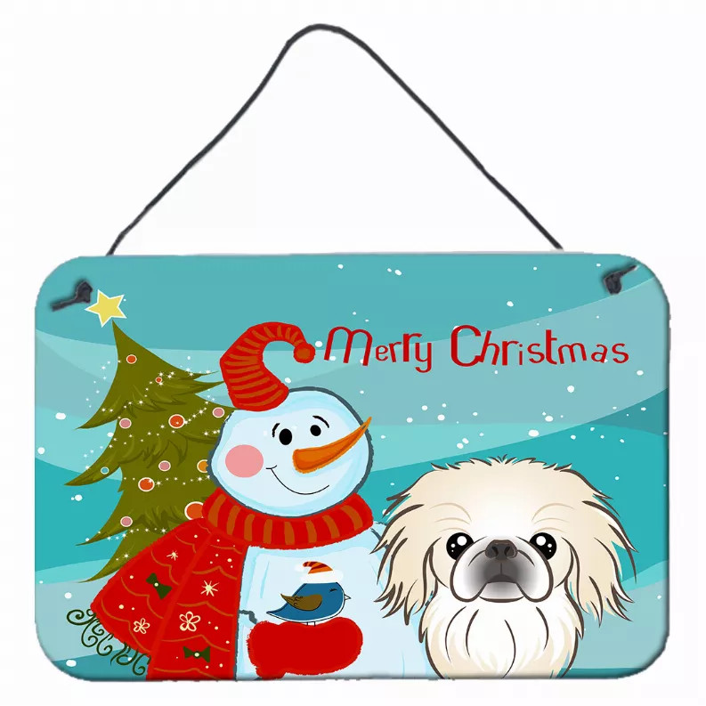 Snowman with Dog Art Wall or Door Hanging Prints - S000213B001695P057632V000
