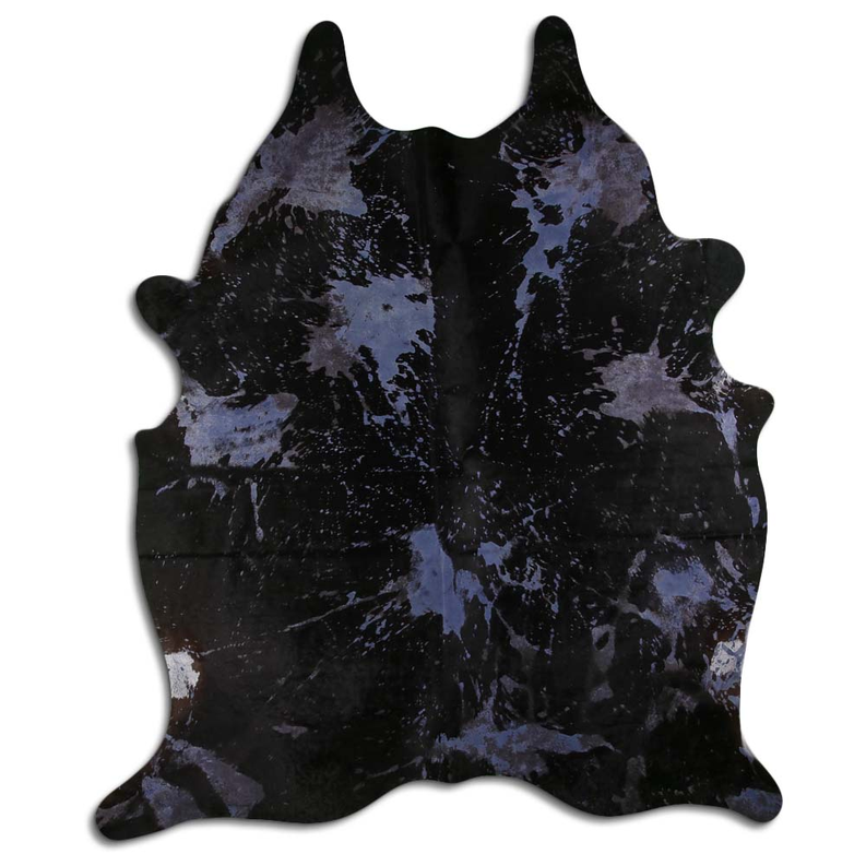 ACID WASHED HAIR ON COWHIDE DISTRESSED NAVY BLUE - CPDDINAB3A-00126541