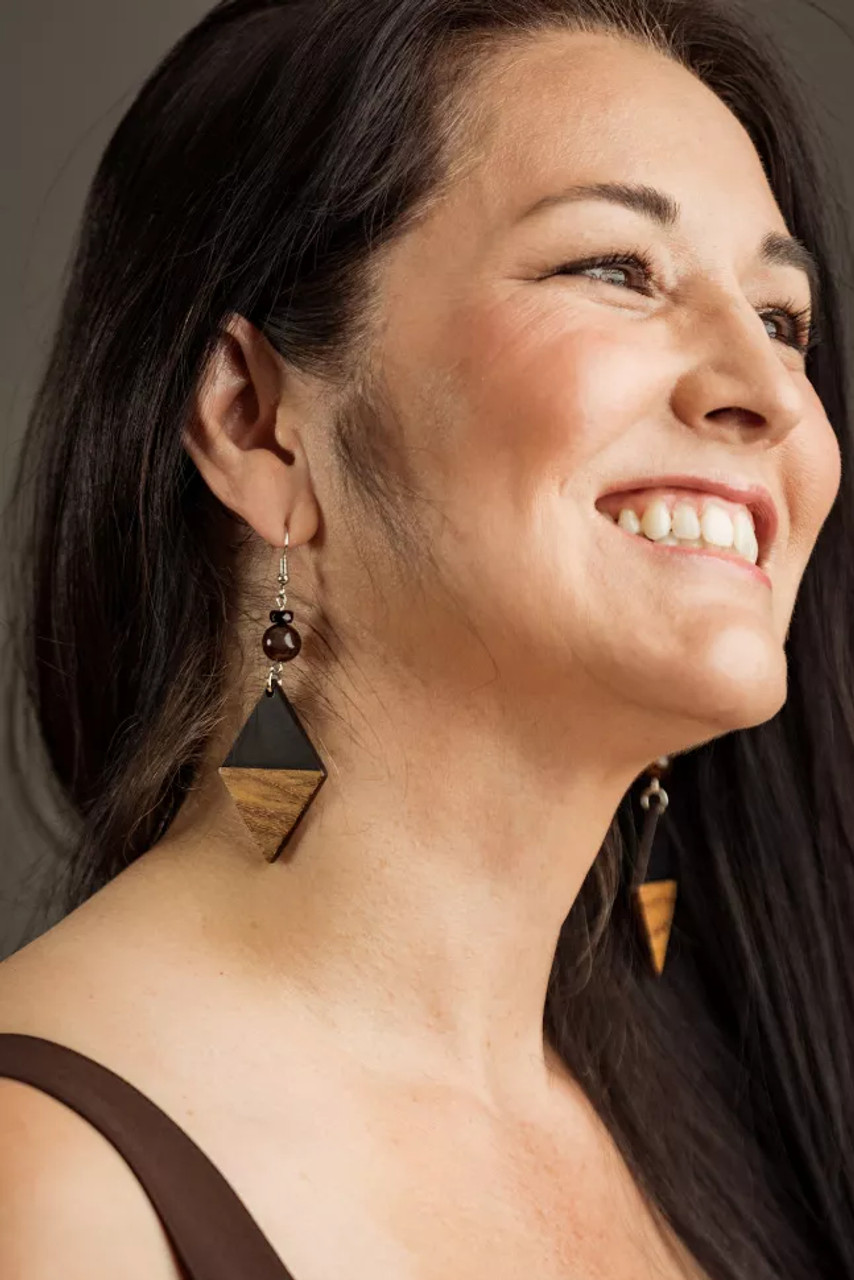 Grenada ~ Diamond Earrings in Ebony