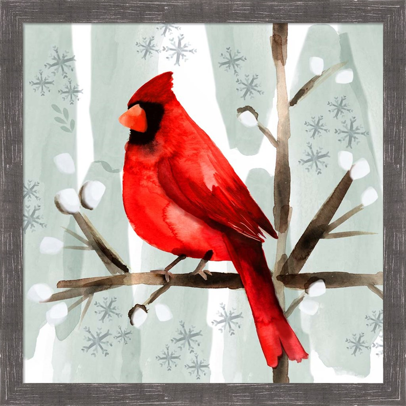Christmas Hinterland I Cardinal by Noonday Design, Framed Wall Art