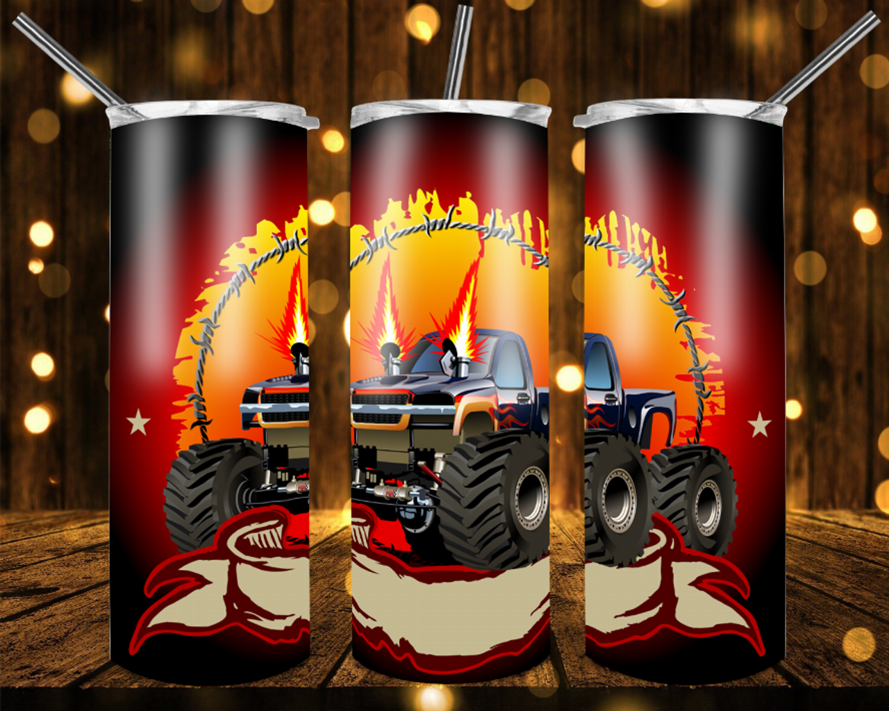 20oz Dad Monster Truck Tumbler - 177300015125