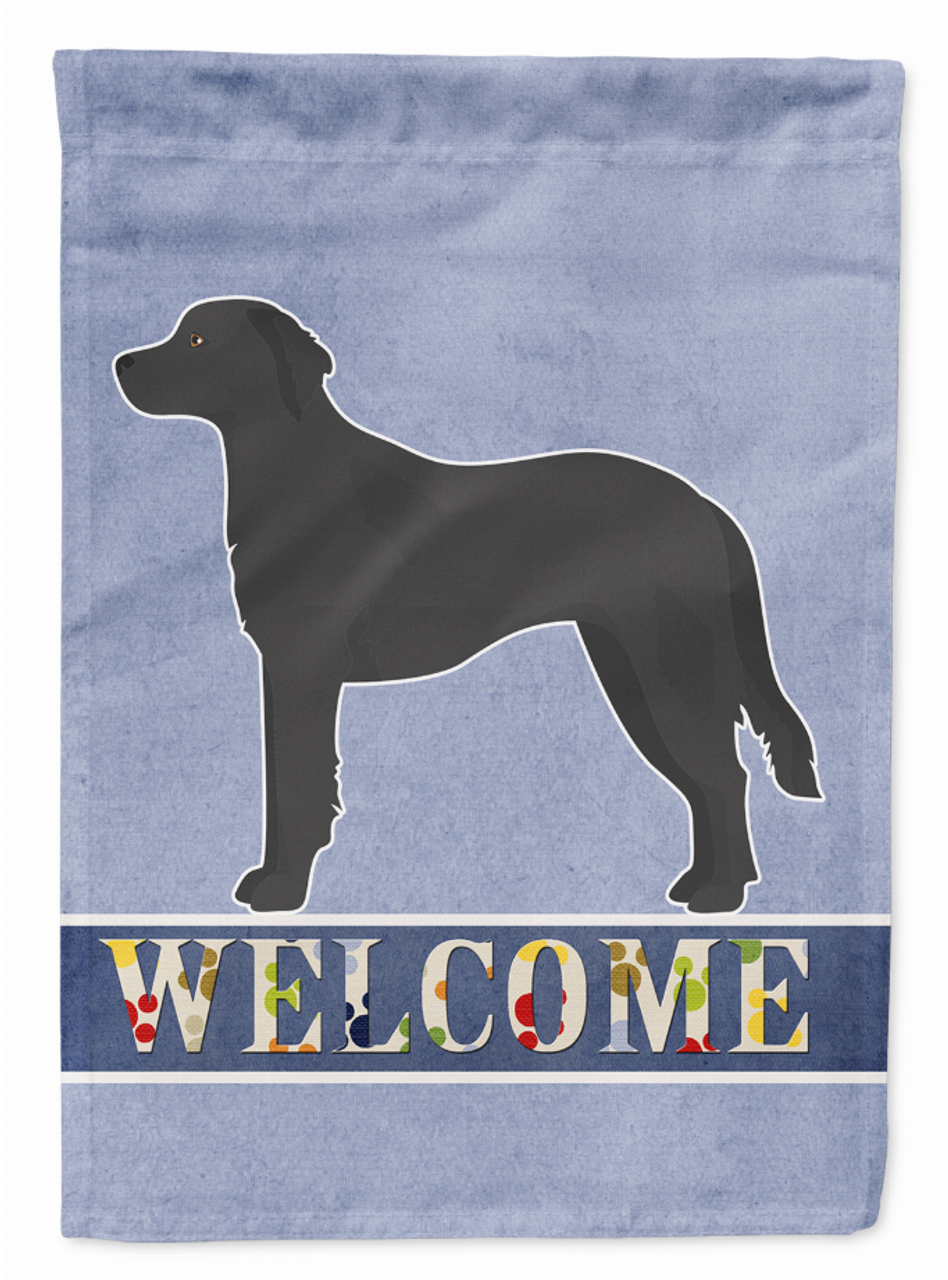 Black Goldador Welcome Flag Garden Size