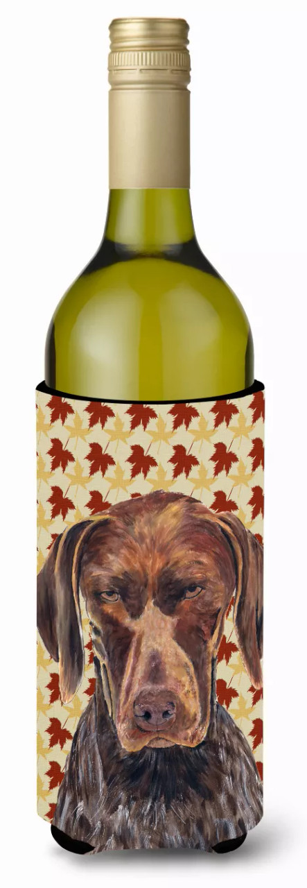 Fall Leaves Design with Dog Wine Bottle Hugger - S000213B001695P032224V000