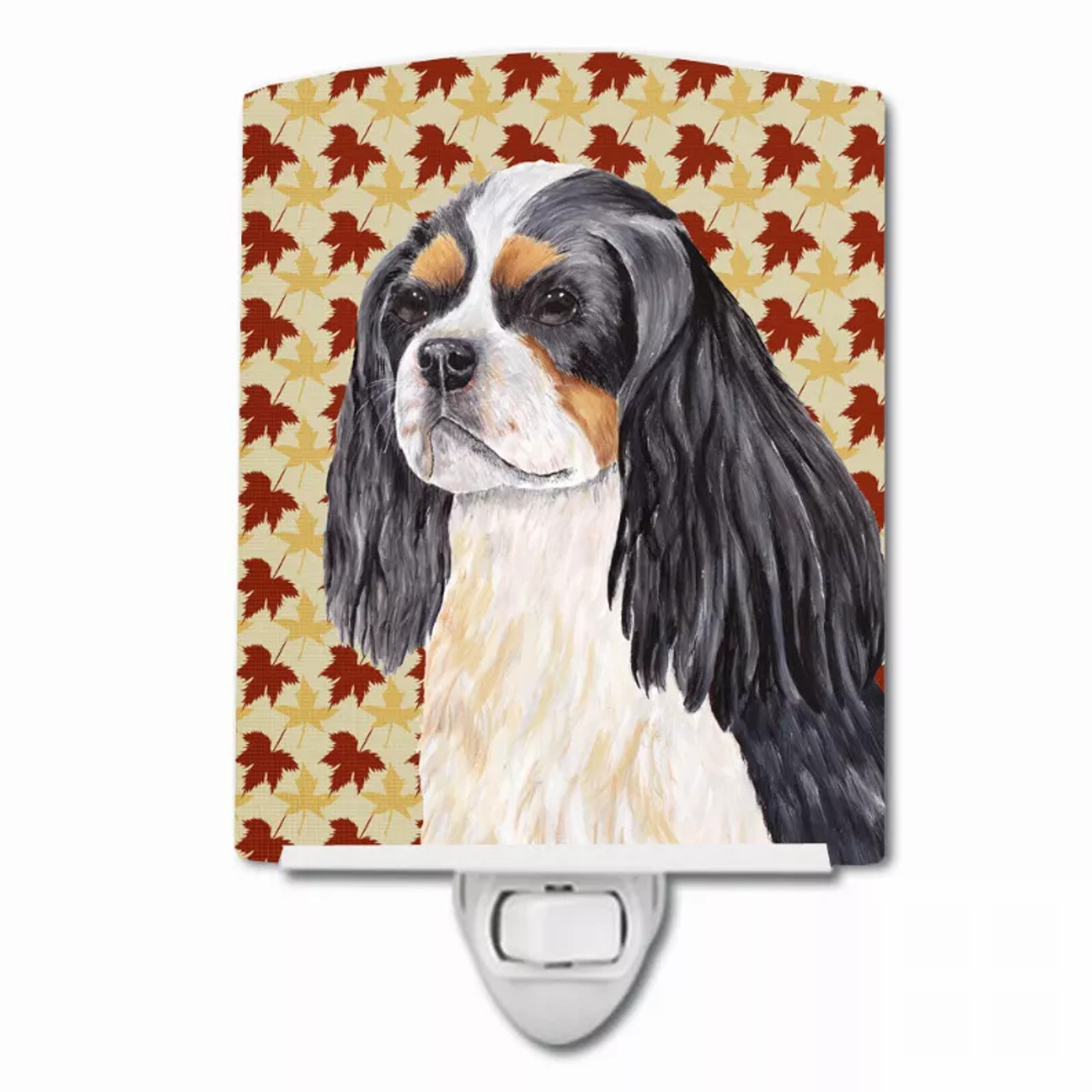 Fall Leaves Dog Art Portrait Ceramic Night Light - S000213B001695P103309V000