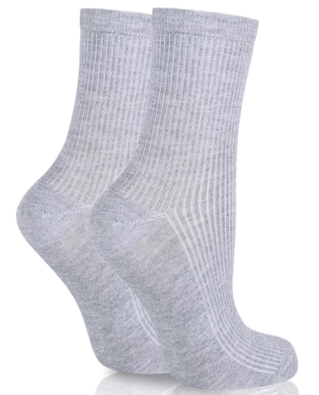 Ribbed Cotton Crew Sock Gray
