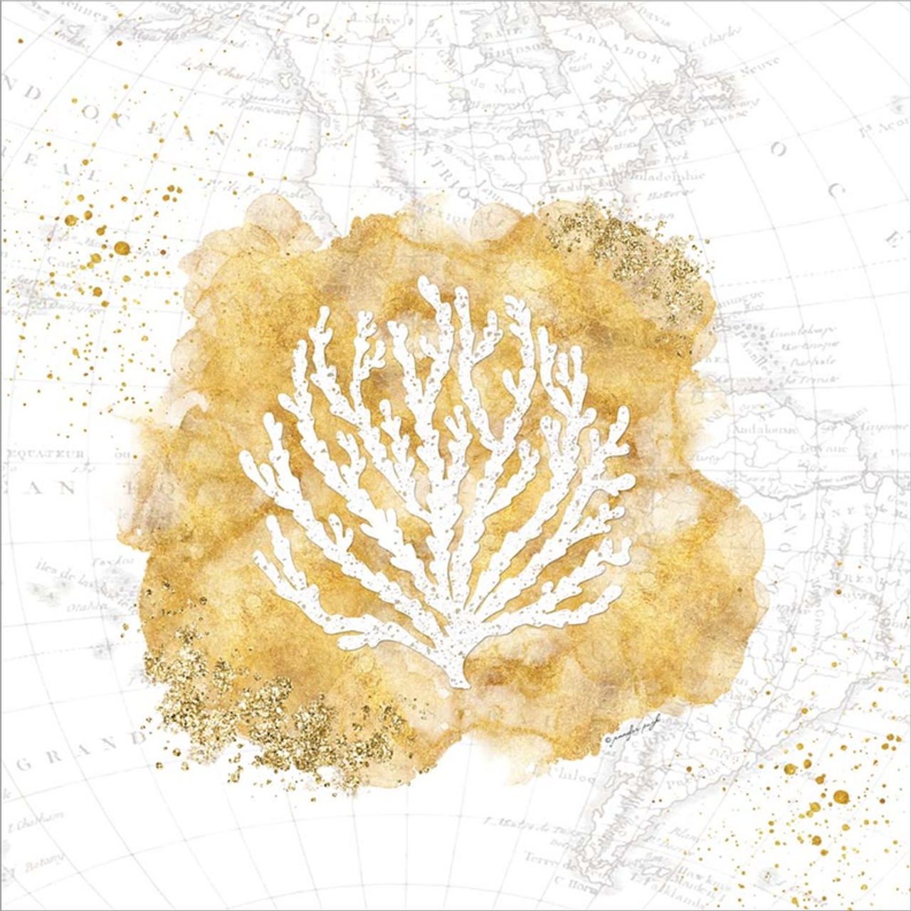 Golden Coral II by Jennifer Pugh, Canvas Art