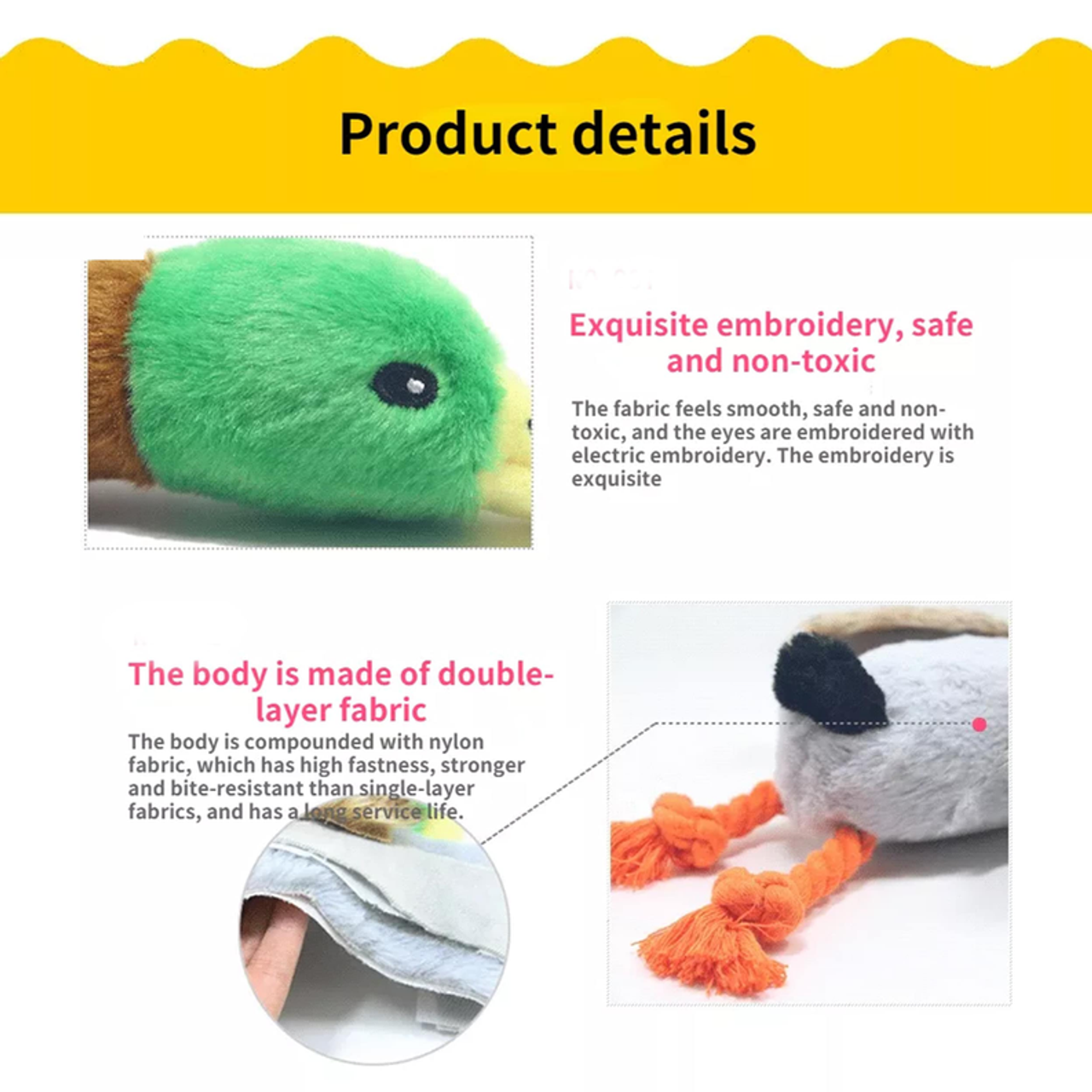 Wholesale Duck With Wings Plush Toy For Dogs