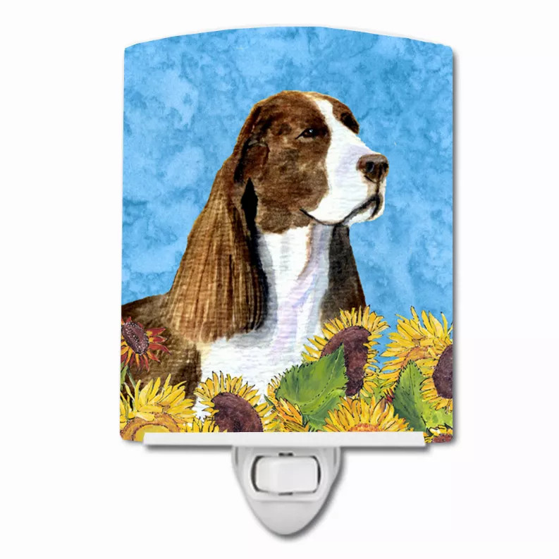 Dog in Summer Flowers Ceramic Night Light - S000213B001695P104661V000