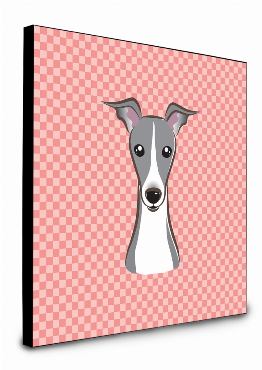 Checkerboard Design with Dog Wall or Door Hanging Prints - S000213B001695P014382V000