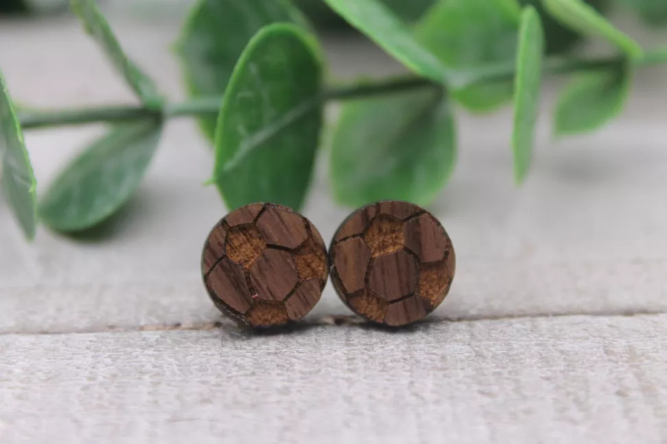 Soccer || Stud Earrings || Hypoallergenic