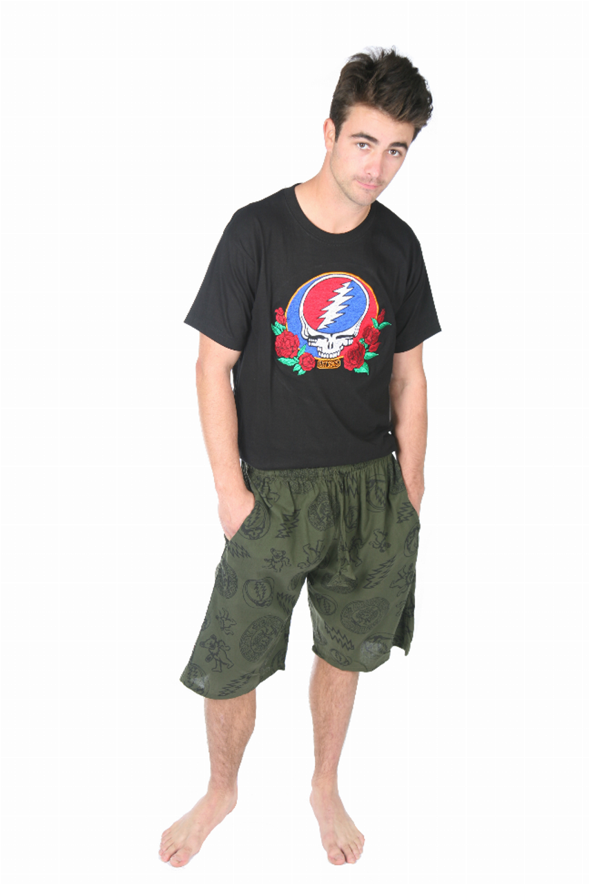 EL PASO SHORTS Cotton Multi SYF Printed Cargo Grateful Dead Shorts - GDS125GDMshortsGDS125-olv-2X