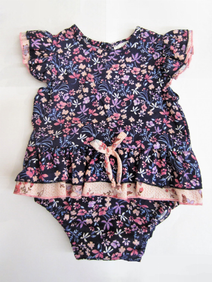 Posy Pinks N Navy Onesie - L3A0325NAVY3M