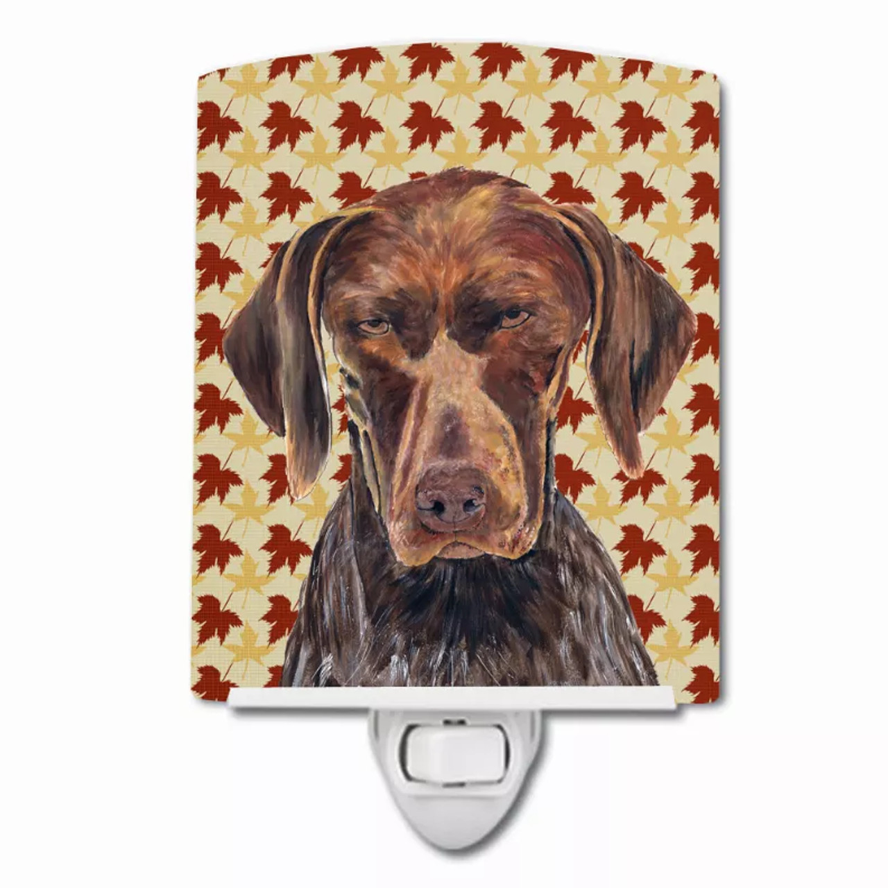 Fall Leaves Dog Art Portrait Ceramic Night Light - S000213B001695P103313V000