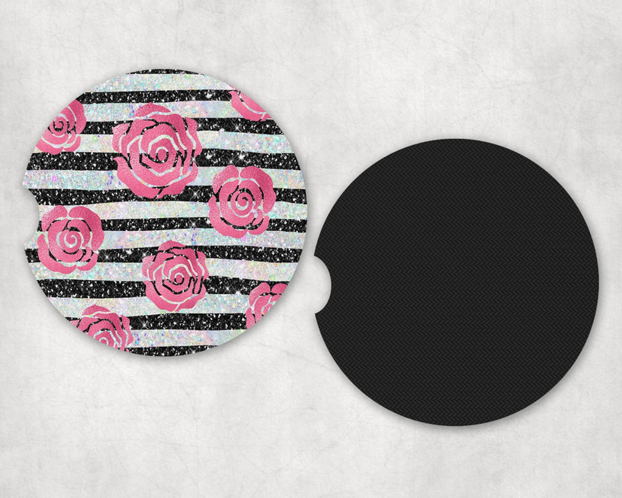 Rose Stripes|Car Coaster Set