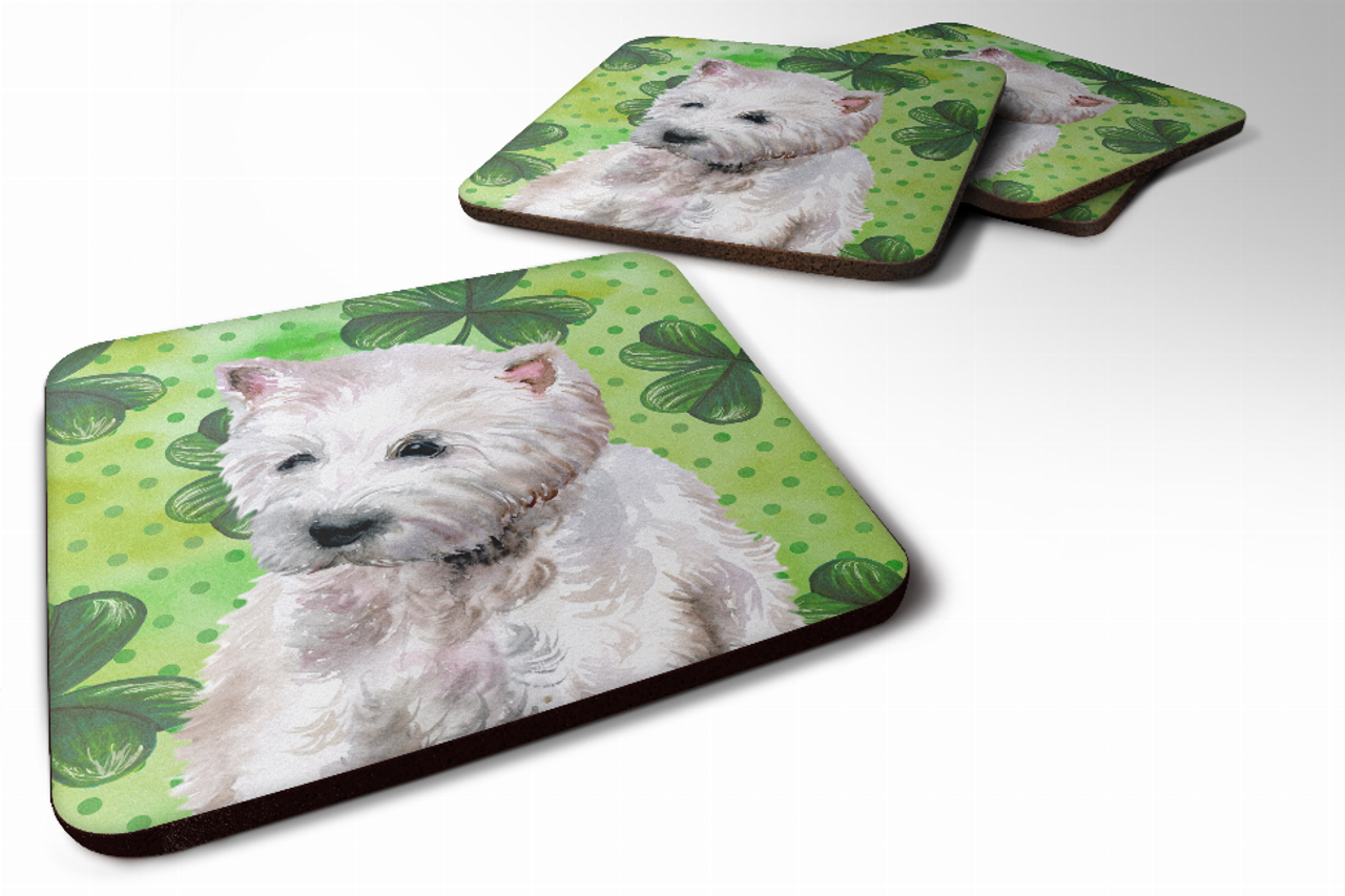 St Patrick's Design with Dog Foam Coaster Set of 4 - S000213B001695P113650V000