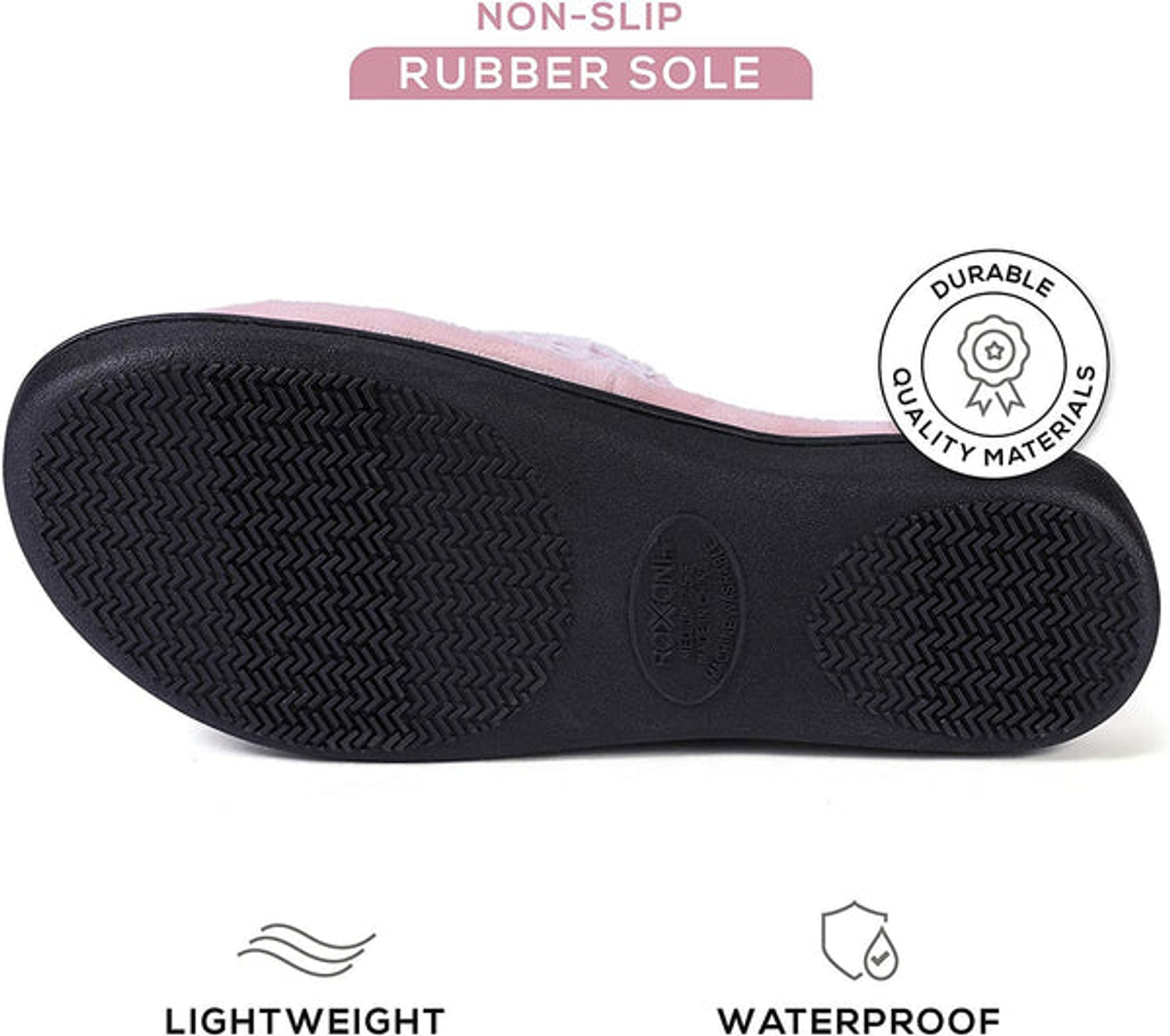 Roxoni Womens Soft Open Toe Slide Slippers, Indoor Outdoor Rubber Sole - S001575B002115P000054V005