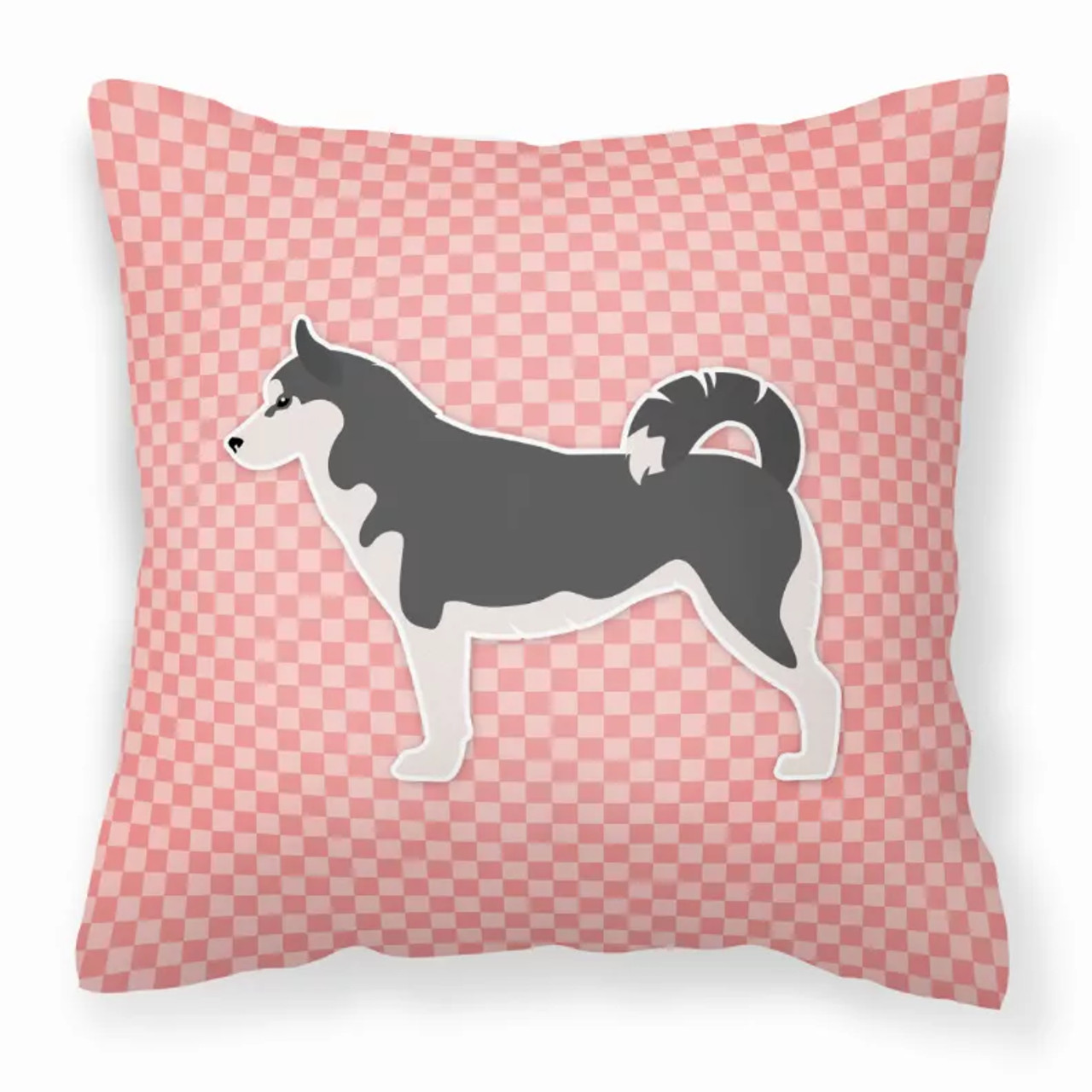 Dog Profile Checkerboard Design Fabric Decorative Pillow - S000213B001695P073506V000