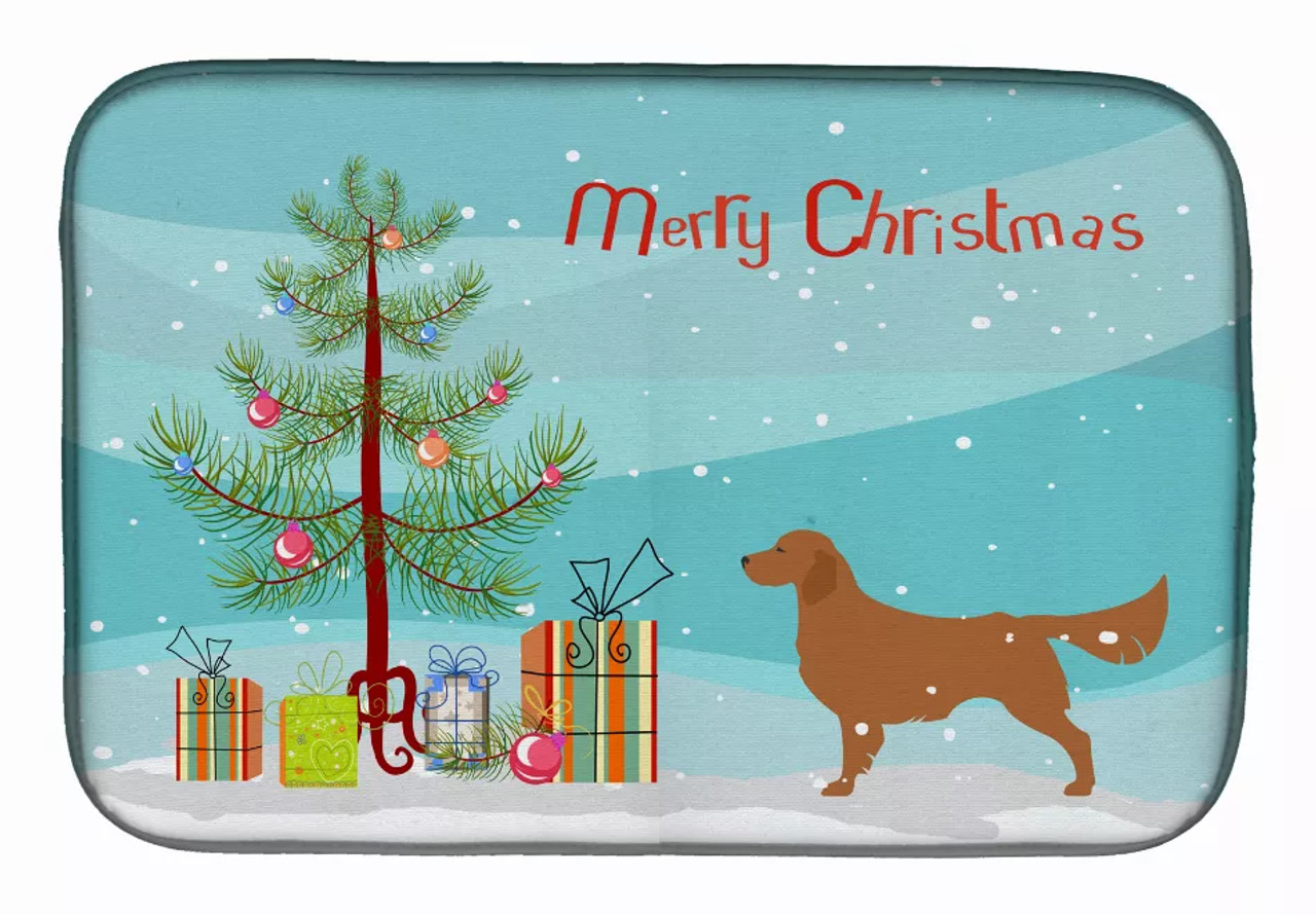 Christmas Tree and Dog on Dish Drying Mat - S000213B001695P115598V022