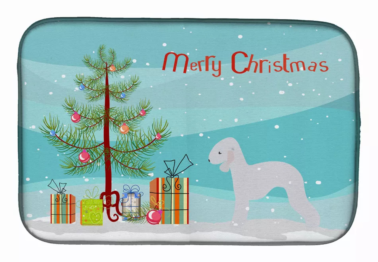 Christmas Tree and Dog on Dish Drying Mat - S000213B001695P115598V005