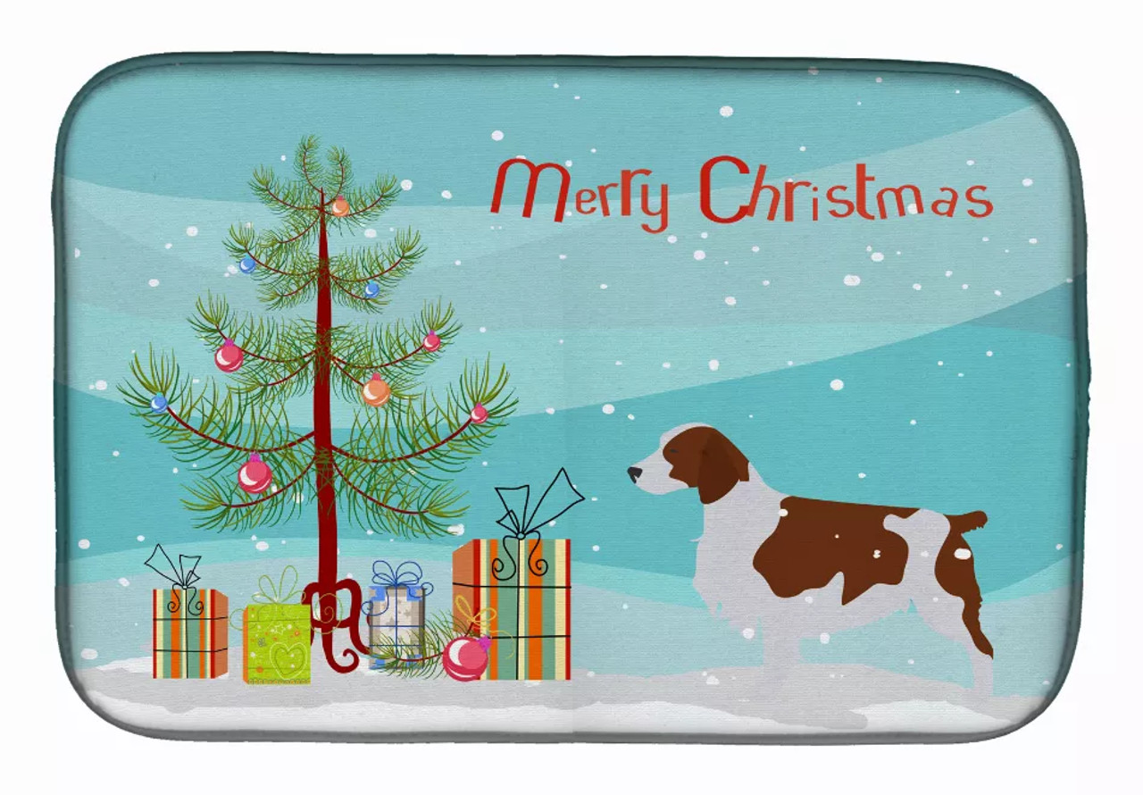 Christmas Tree and Dog on Dish Drying Mat - S000213B001695P115598V050