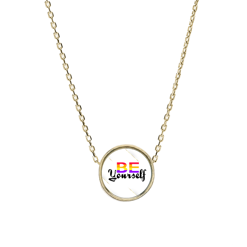 LGBTQ Pride Reversible Inspirational Charm Necklace - PinkBox3-9284