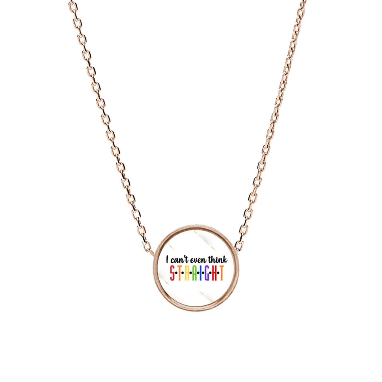 LGBTQ Pride Reversible Inspirational Charm Necklace - PinkBox3-9288
