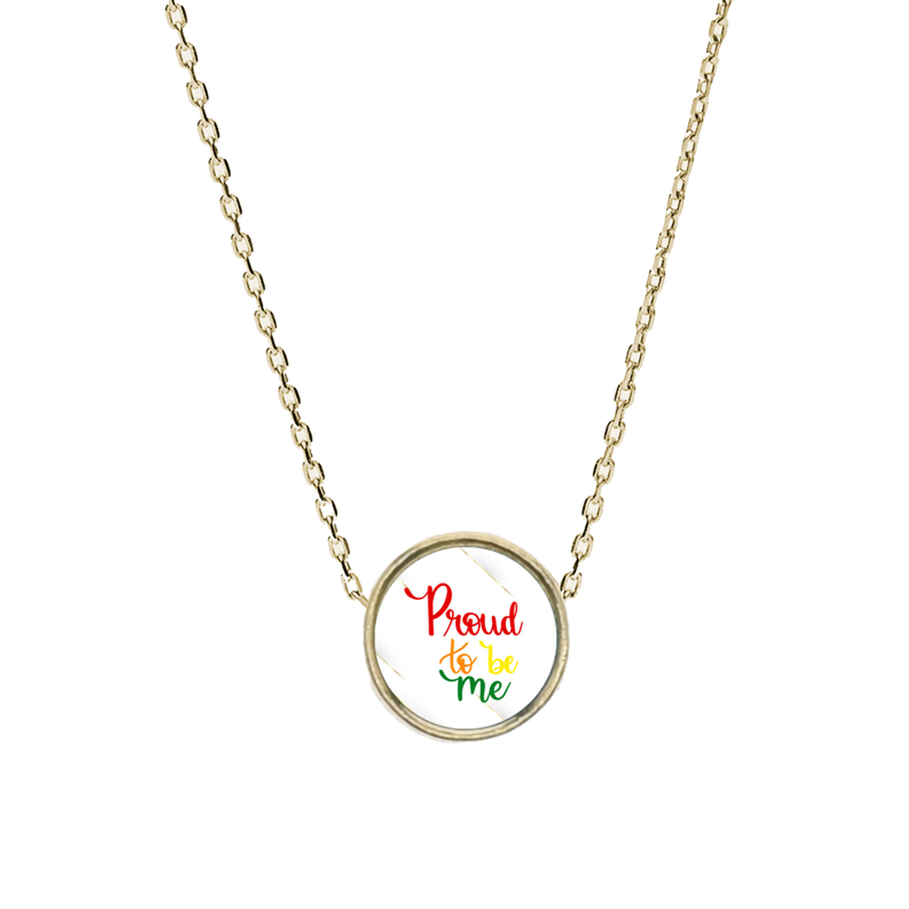 LGBTQ Pride Reversible Inspirational Charm Necklace - PinkBox3-9335