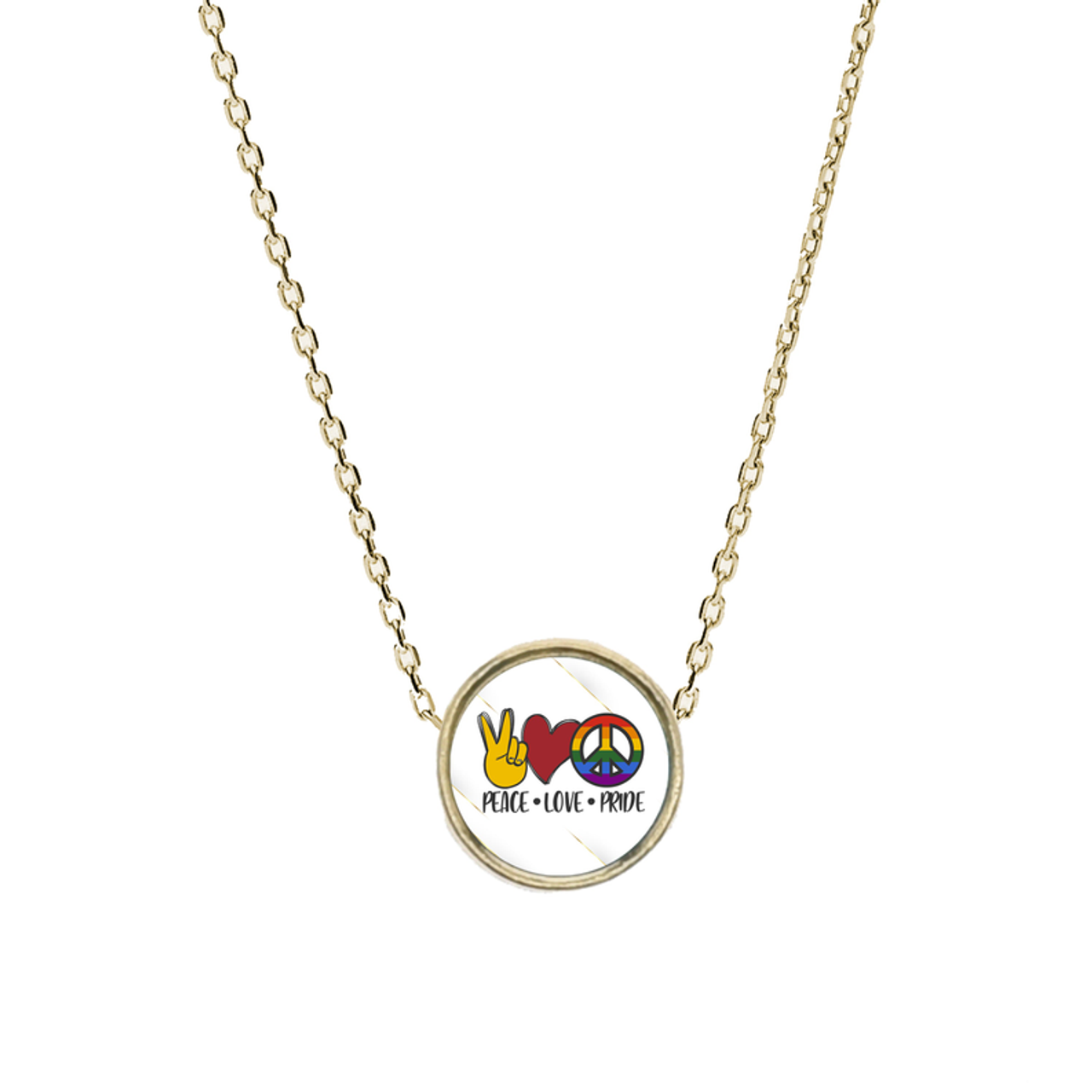 LGBTQ Pride Reversible Inspirational Charm Necklace - PinkBox3-9323