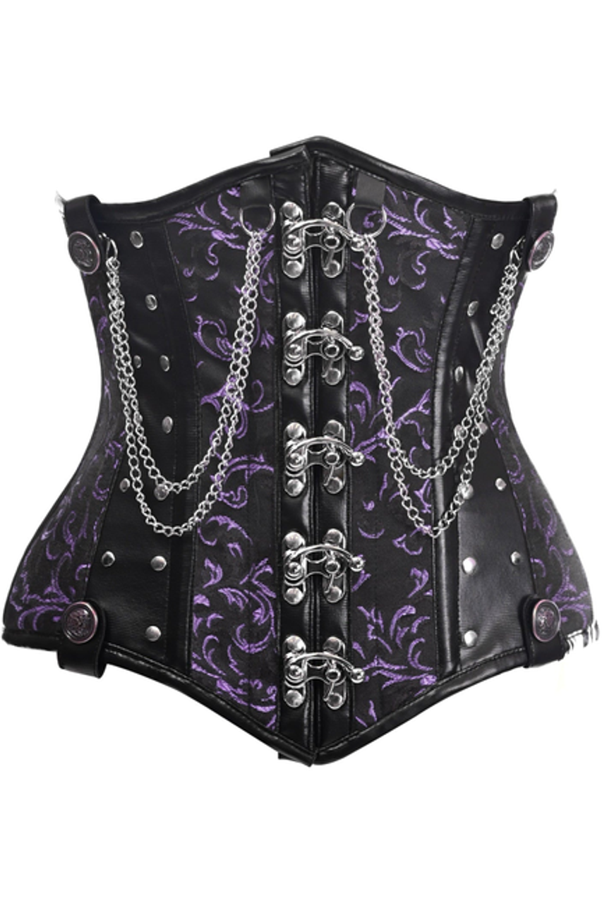 Top Drawer Steel Boned Underbust Corset with Chains and Clasps - S002060B002447P000864V021 Top Drawer Steel Boned Underbust Corset with Chains and Clasps - S002060B002447P000864V021